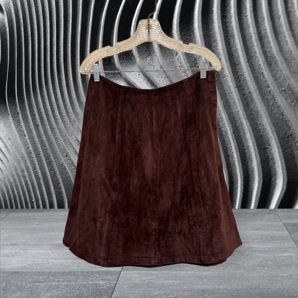 Venessa Skirt Set with Long Sleeves and Stand Collar Women's Size M Dark Brown - Picture 12 of 15